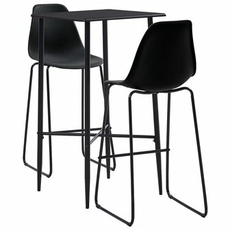 3-delige Barset kunststof zwart 1