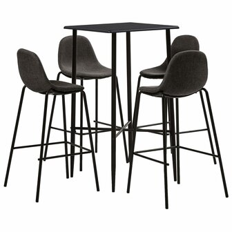 5-delige Barset stof donkergrijs 1