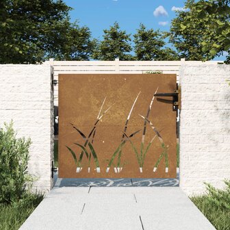 Poort 85x75 cm grasontwerp cortenstaal 1