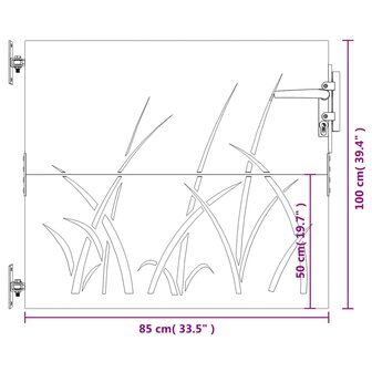 Poort 85x100 cm grasontwerp cortenstaal 10