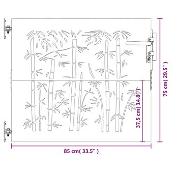 Poort 85x75 cm bamboe-ontwerp cortenstaal 10