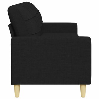 Driezitsbank 210 cm stof zwart 5
