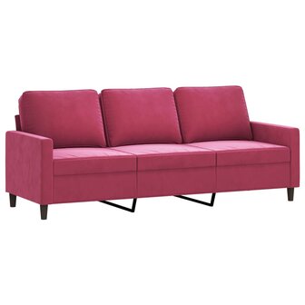 2-delige Loungeset met kussens fluweel wijnrood 4