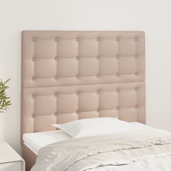 Hoofdborden 2 st 90x5x78/88 cm kunstleer cappuccinokleurig 1