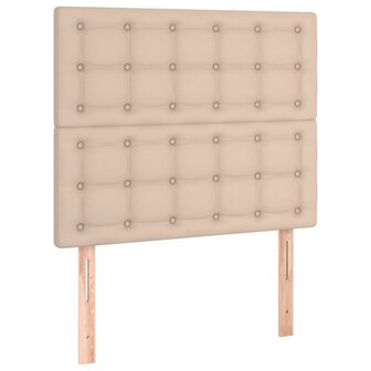 Hoofdborden 2 st 90x5x78/88 cm kunstleer cappuccinokleurig 2
