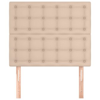 Hoofdborden 2 st 90x5x78/88 cm kunstleer cappuccinokleurig 3