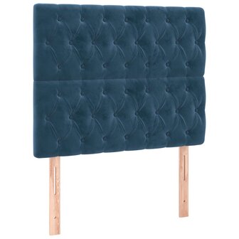 Hoofdborden 2 st 90x7x78/88 cm fluweel donkerblauw 2