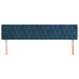 Hoofdborden 2 st 90x7x78/88 cm fluweel donkerblauw 3