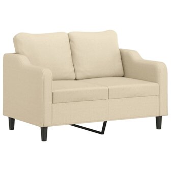 2-delige Loungeset met kussens stof cr&egrave;mekleurig 3