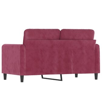 Tweezitsbank 120 cm fluweel wijnrood 5