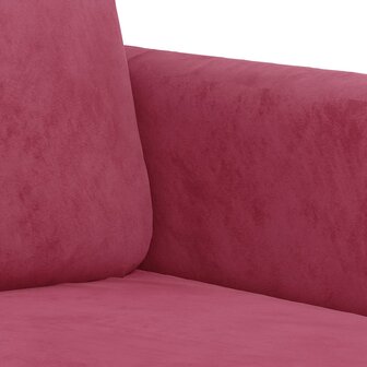 Tweezitsbank 120 cm fluweel wijnrood 6