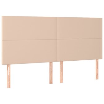 Hoofdborden 4 st 80x5x78/88 cm kunstleer cappuccinokleurig 2