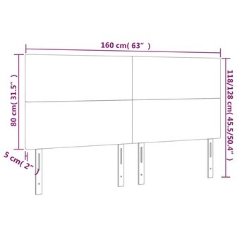 Hoofdborden 4 st 80x5x78/88 cm kunstleer cappuccinokleurig 8