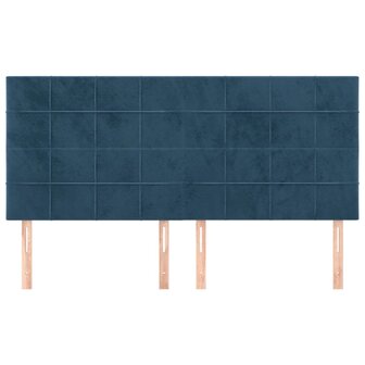 Hoofdborden 4 st 80x5x78/88 cm fluweel donkerblauw 3