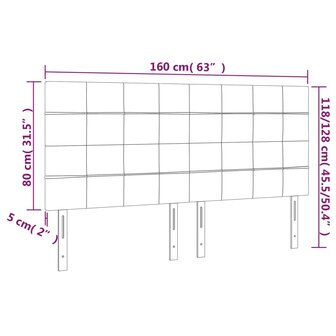 Hoofdborden 4 st 80x5x78/88 cm fluweel donkerblauw 8