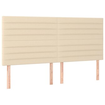 Hoofdborden 4 st 80x5x78/88 cm stof cr&egrave;mekleurig 2
