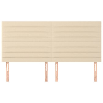 Hoofdborden 4 st 80x5x78/88 cm stof cr&egrave;mekleurig 3