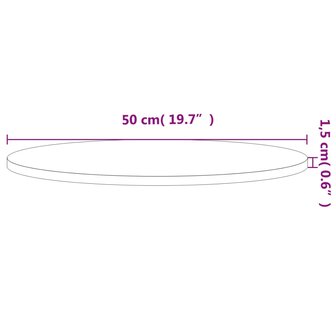 Tafelblad rond &Oslash;50x1,5 cm massief beukenhout 4
