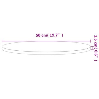 Tafelblad rond &Oslash;50x1,5 cm massief beukenhout 4