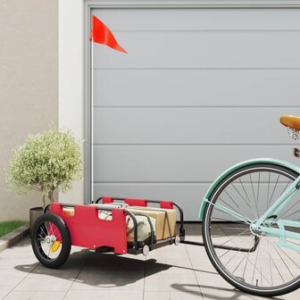 Fietstrailer oxford stof en ijzer rood 1