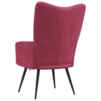 Relaxstoel fluweel wijnrood 5