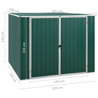 Tuinschuur 195x198x159 cm gegalvaniseerd staal groen 8
