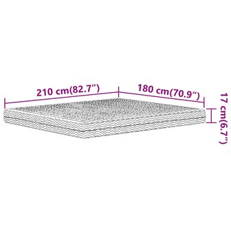 Schuimmatras hardheid H2 H3 180x210 cm wit 9