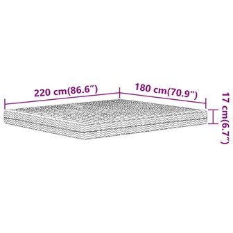 Schuimmatras hardheid H2 H3 180x220 cm wit 9