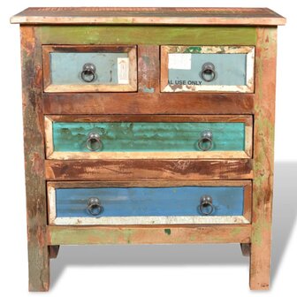 Kast met 4 lades massief gerecycled hout  2