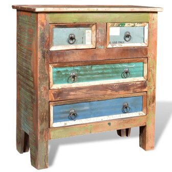 Kast met 4 lades massief gerecycled hout  3