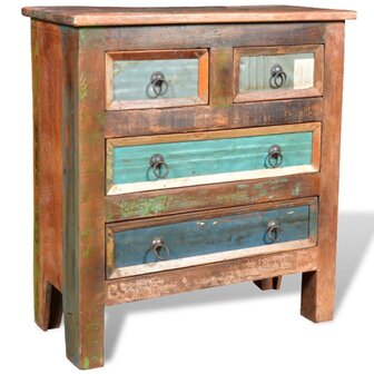 Kast met 4 lades massief gerecycled hout  9