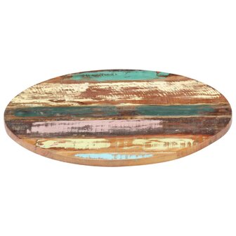Tafelblad rond 25-27 mm 40 cm massief gerecycled hout 2