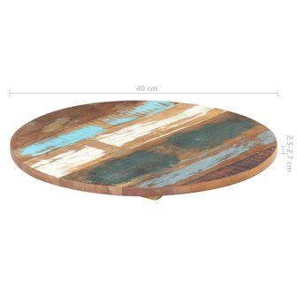 Tafelblad rond 25-27 mm 40 cm massief gerecycled hout 6