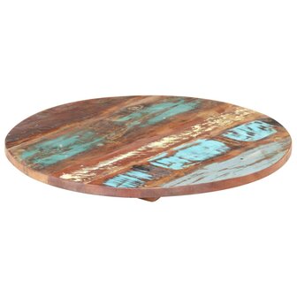 Tafelblad rond 25-27 mm 40 cm massief gerecycled hout 9
