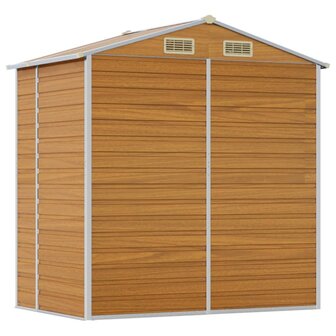 Tuinschuur 191x130x198 cm gegalvaniseerd staal lichtbruin 7