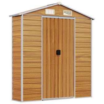 Tuinschuur 191x130x198 cm gegalvaniseerd staal lichtbruin 8