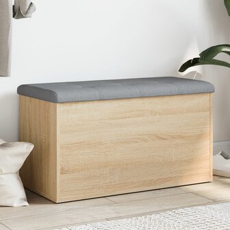Opbergbankje 82x42x45 cm bewerkt hout sonoma eikenkleurig 1