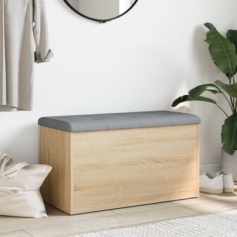 Opbergbankje 82x42x45 cm bewerkt hout sonoma eikenkleurig 3