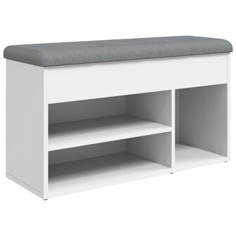 Schoenenbank 82x32x45,5 cm bewerkt hout wit 2