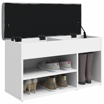 Schoenenbank 82x32x45,5 cm bewerkt hout wit 4