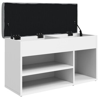 Schoenenbank 82x32x45,5 cm bewerkt hout wit 5
