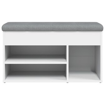 Schoenenbank 82x32x45,5 cm bewerkt hout wit 6