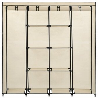 Kledingkast met 4 vakken 175x45x170 cm cr&egrave;me 5