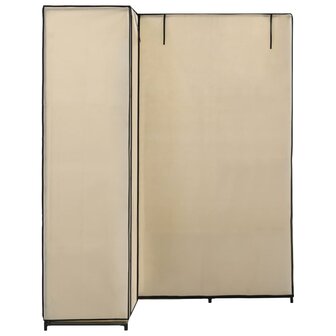 Hoekkledingkast 130x87x169 cm cr&egrave;me 3