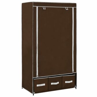 Kledingkast 87x49x159 cm stof bruin 1