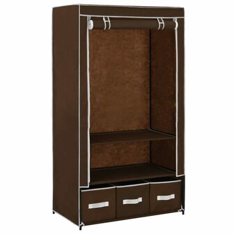 Kledingkast 87x49x159 cm stof bruin 3