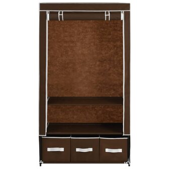 Kledingkast 87x49x159 cm stof bruin 4