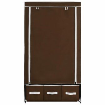 Kledingkast 87x49x159 cm stof bruin 5