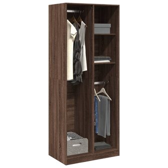 Kledingkast 80x50x200 cm bewerkt hout bruin eikenkleur 1