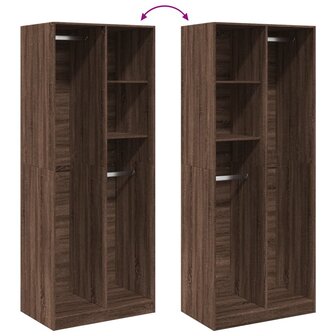 Kledingkast 80x50x200 cm bewerkt hout bruin eikenkleur 7